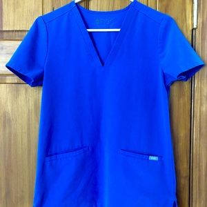 Figs Royal Blue Casma Scrub Top